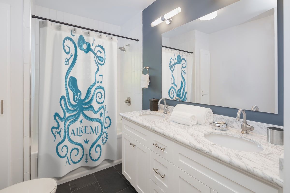 Aqua Octopus Shower Curtain