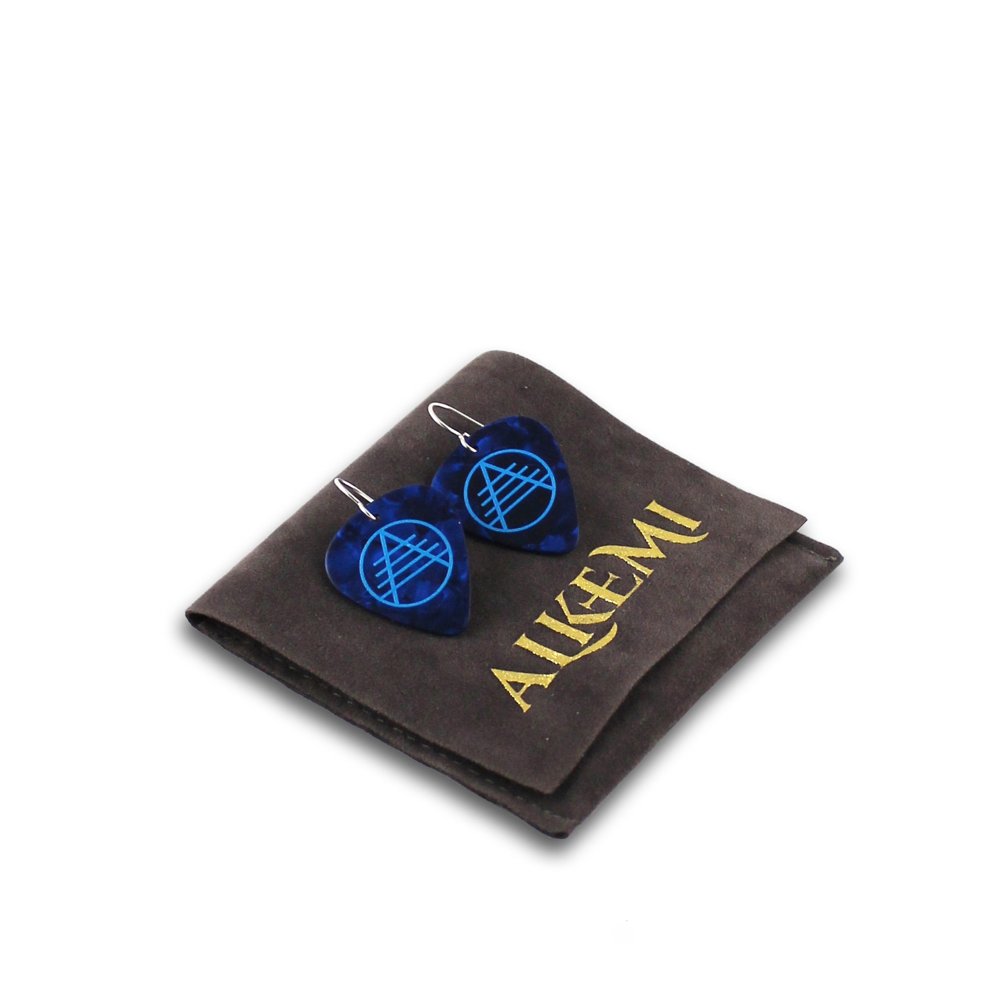 Pick Earrings - Blue Logo