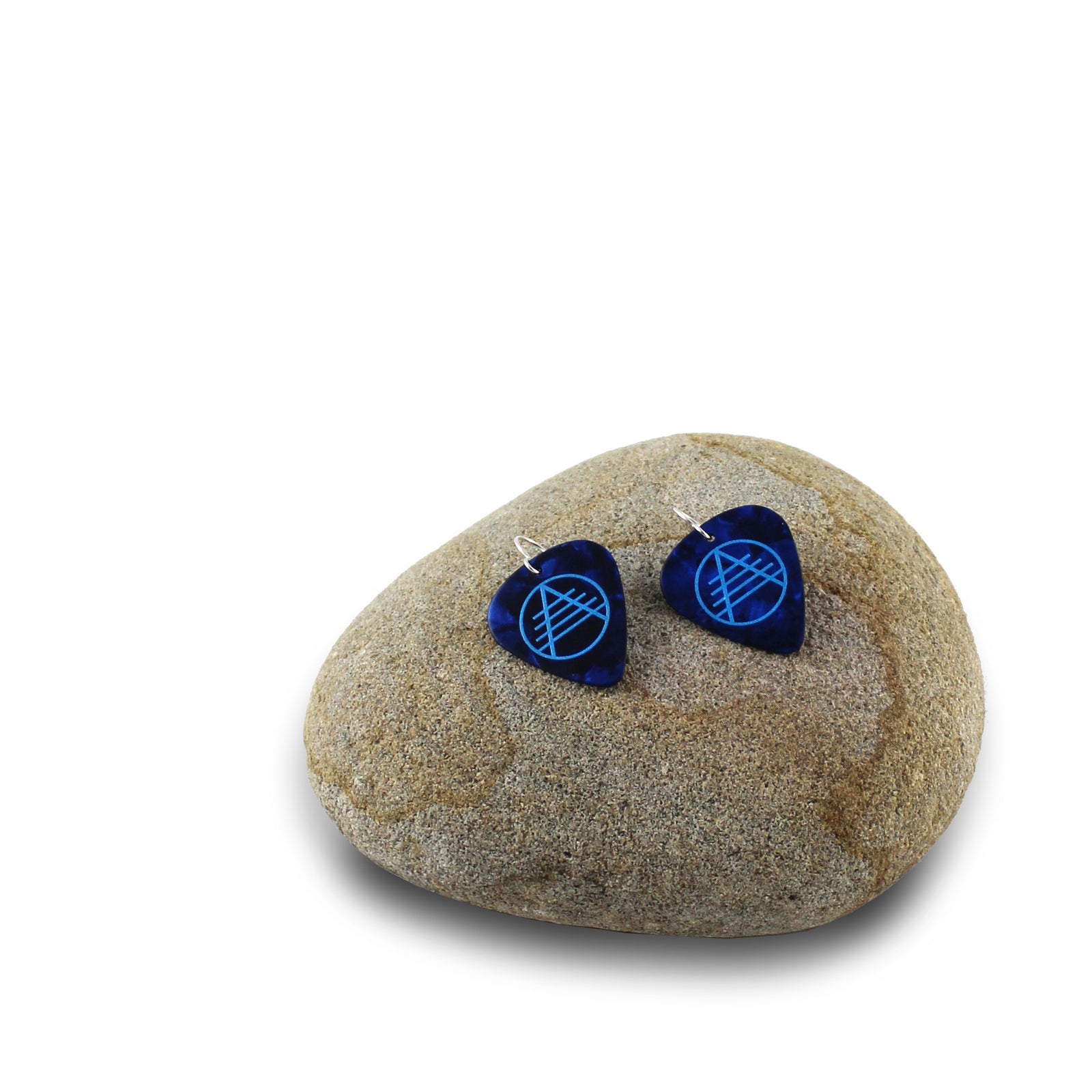 Pick Earrings - Blue Logo