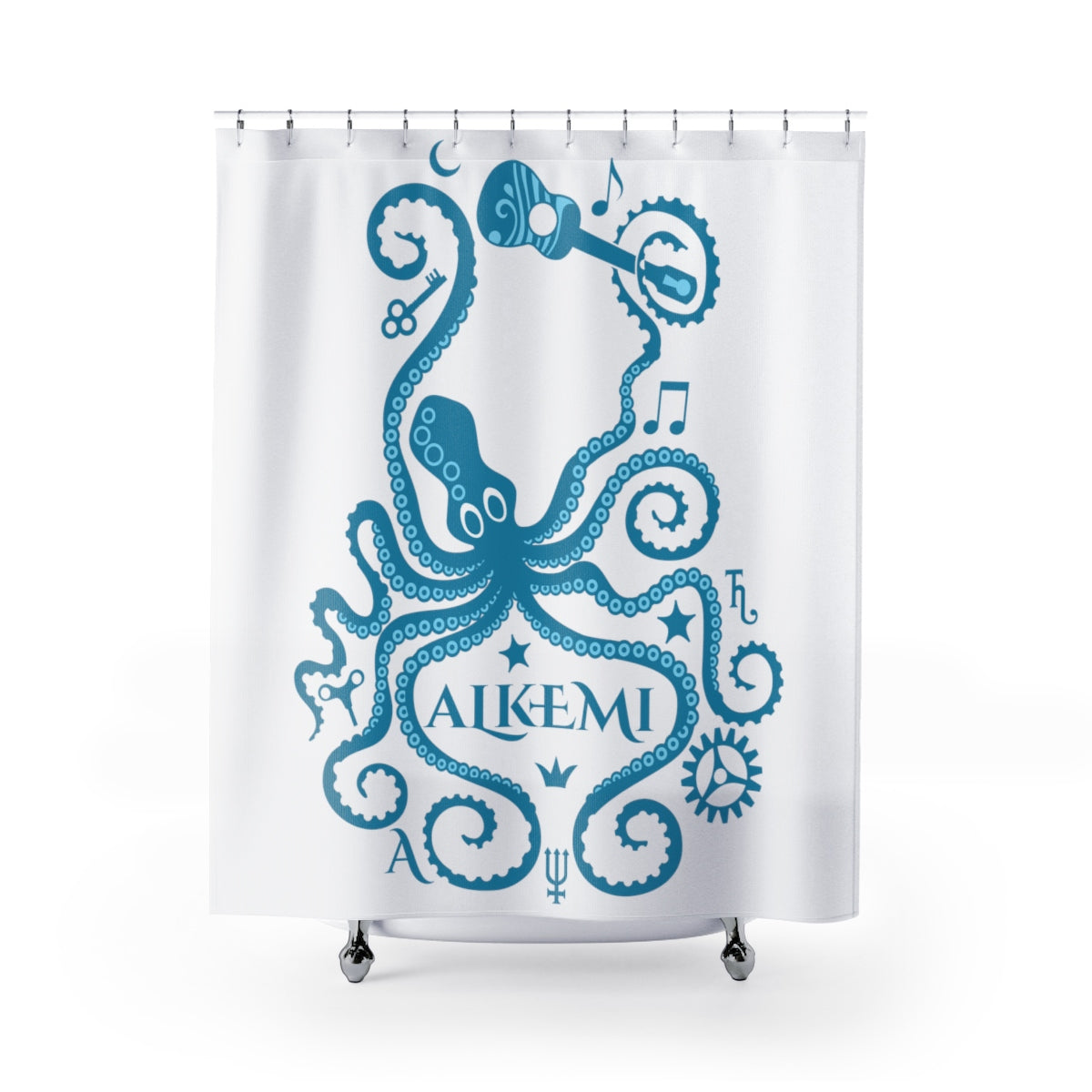 Aqua Octopus Shower Curtain