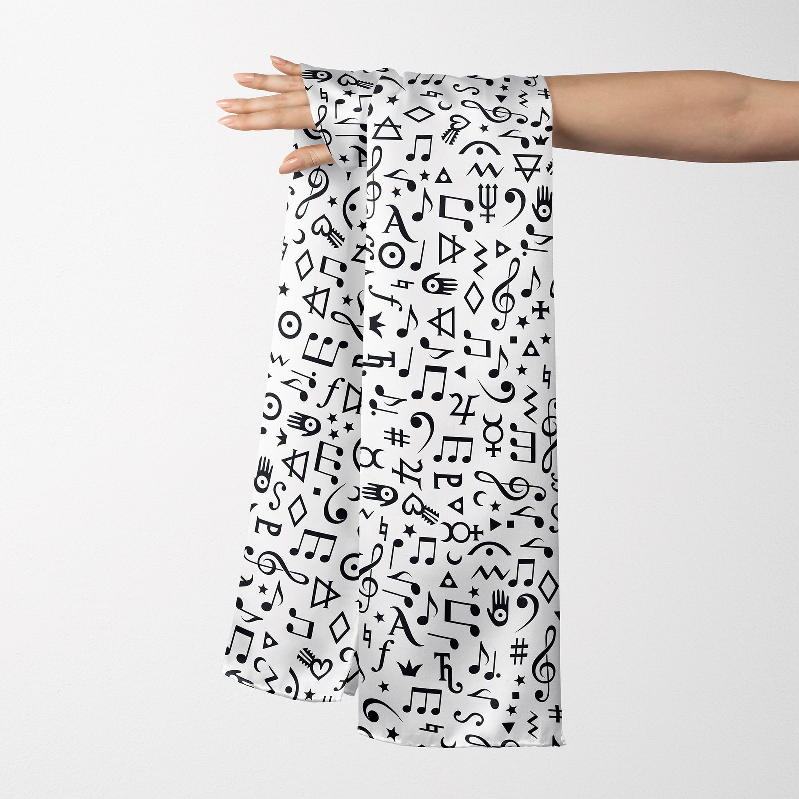 LONG MUSIC SCARF - WHITE