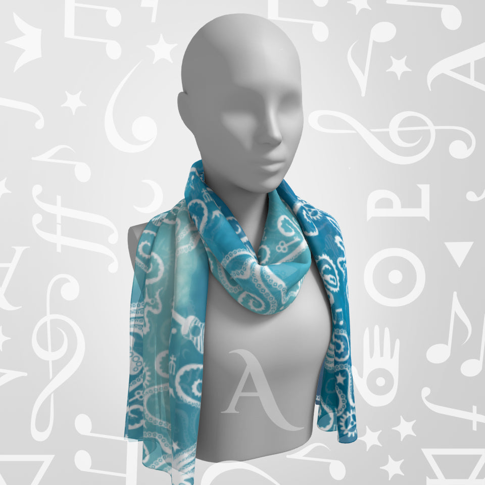 LONG OCTOPUS SCARF - AQUA