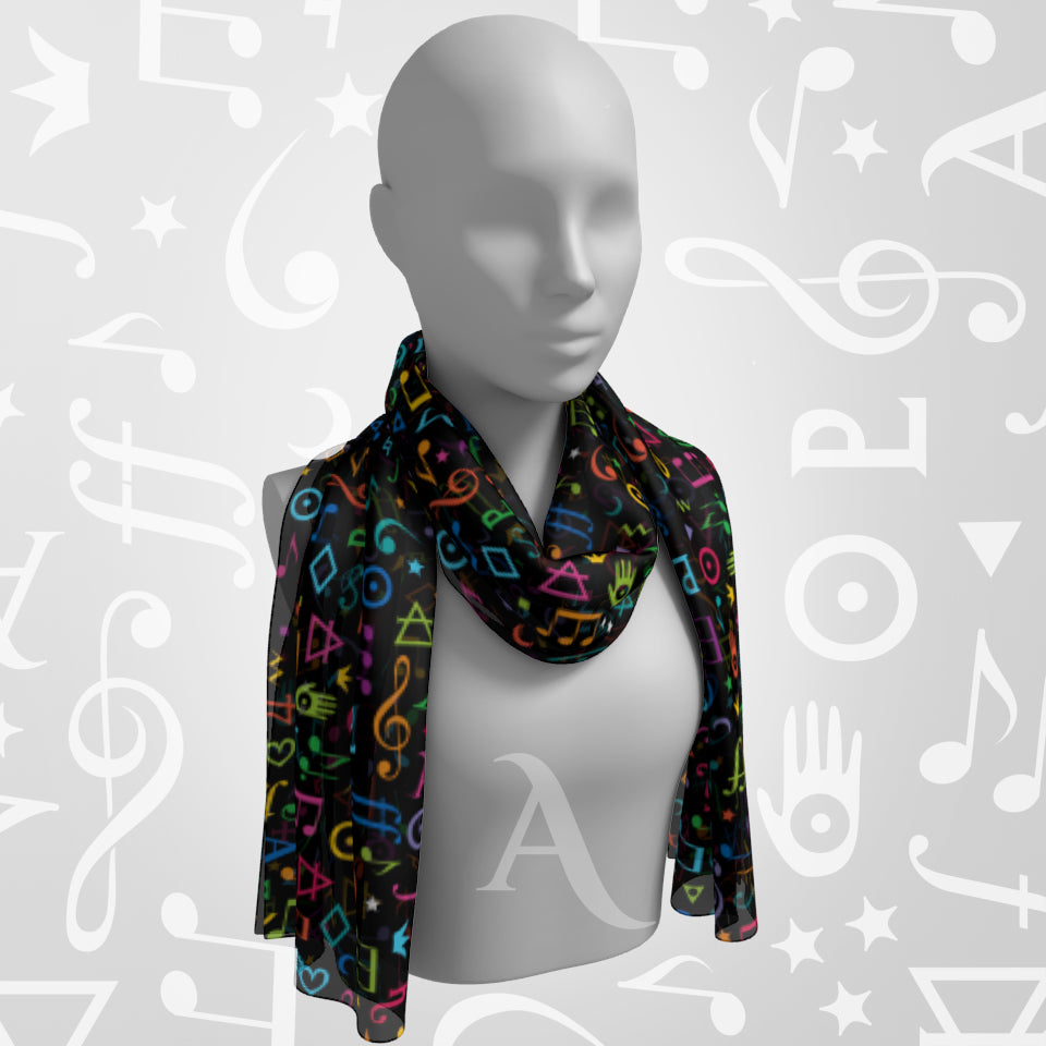 LONG MUSIC SCARF - RAINBOW